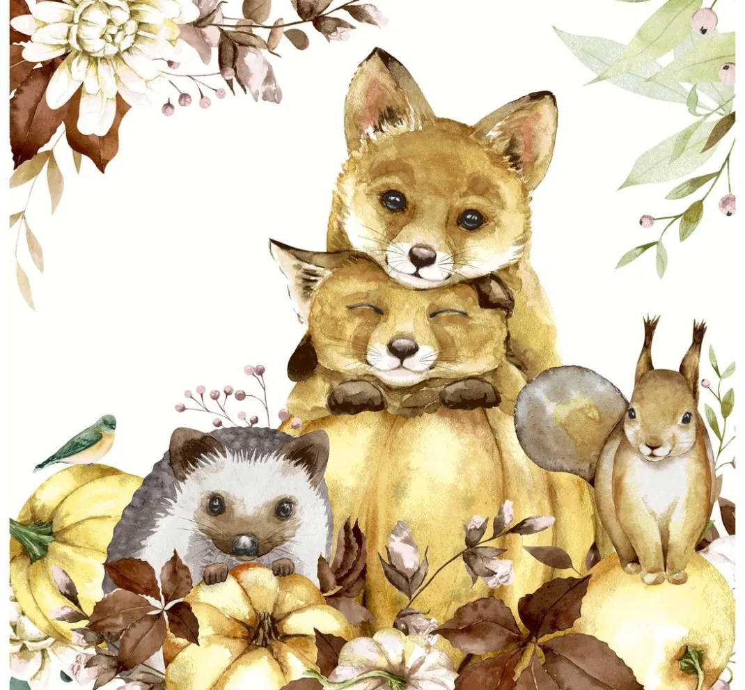 Paper+Design Herbst|Serviettentechnik>Serviette "Nature Cuteness"