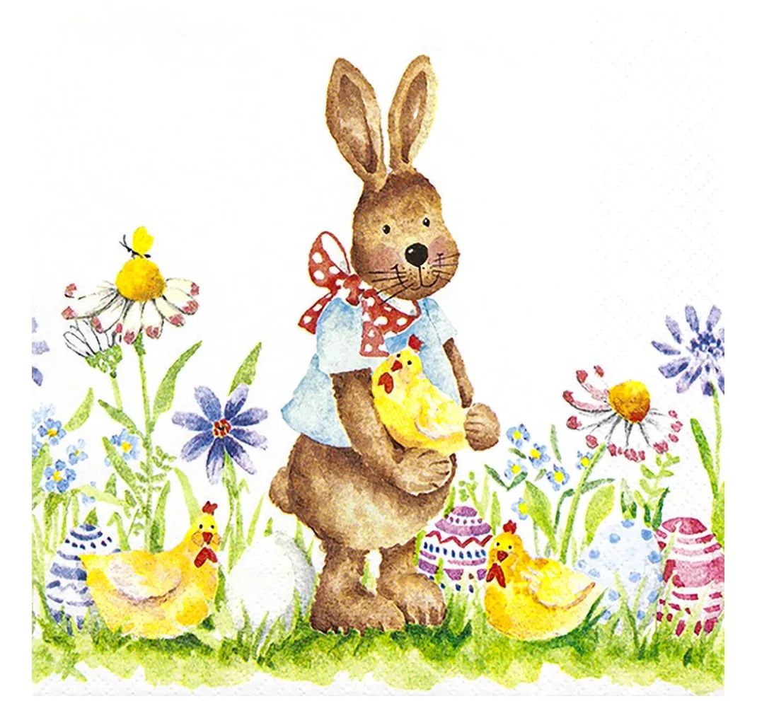 HOME FASHION Ostern|Serviettentechnik>Serviette "Osterhase Max"