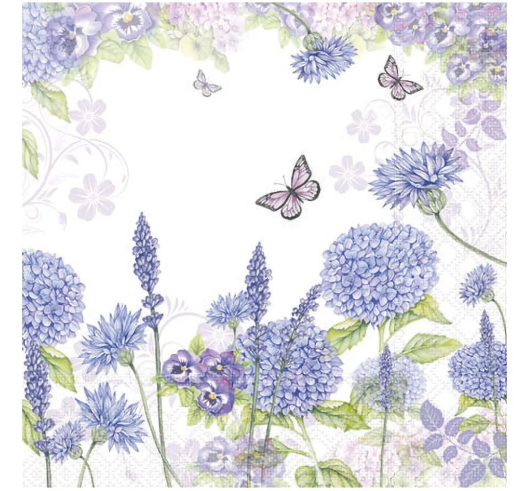 Ambiente Frühling|Serviettentechnik>Serviette "Purple Wildflowers"