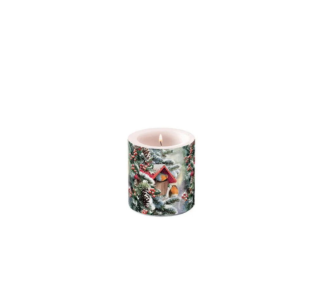 Ambiente Winter|Weihnachten>Serviette "Rotkehlchen Winterhaus"