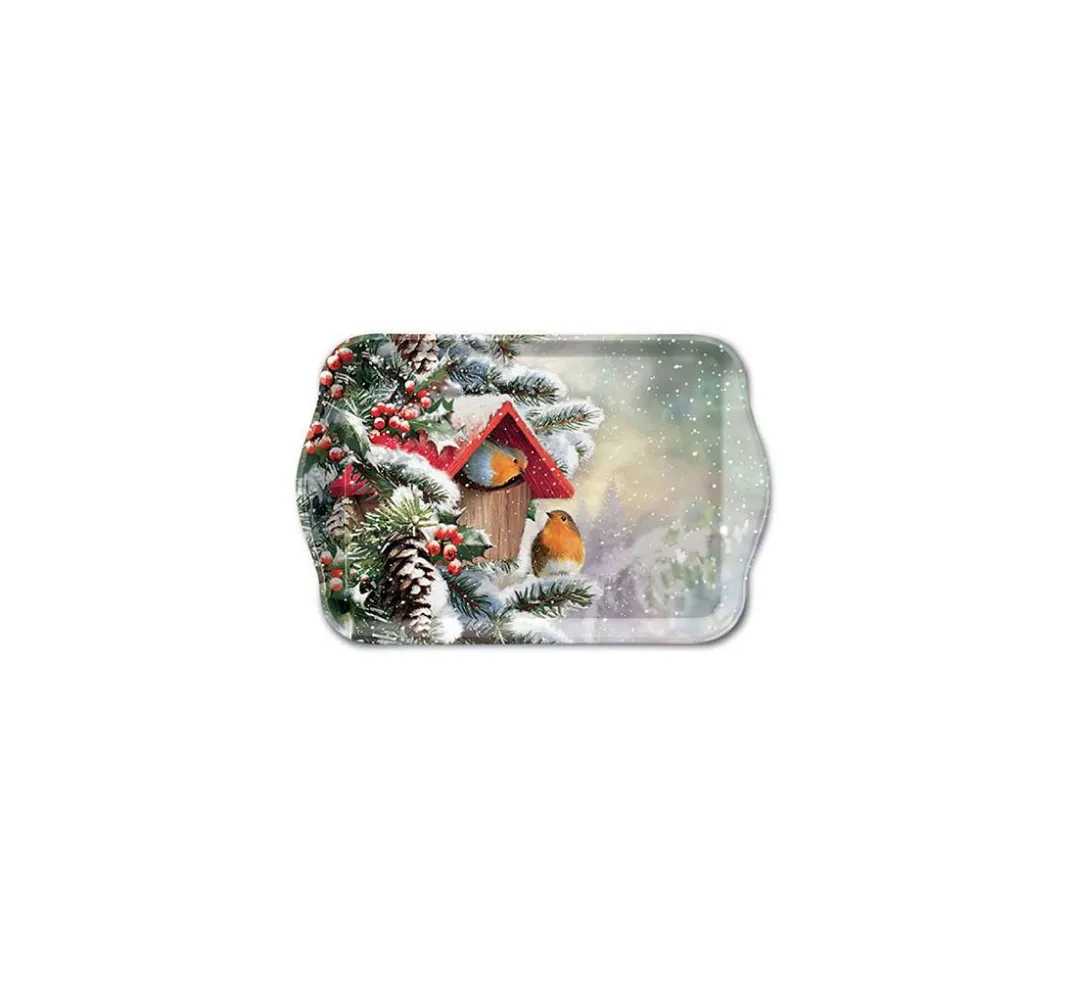 Ambiente Winter|Weihnachten>Serviette "Rotkehlchen Winterhaus"