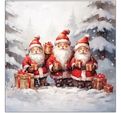 Ambiente Weihnachten|Serviettentechnik>Serviette "Santa Triplets"