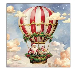 Ambiente Weihnachten|Serviettentechnik>Serviette "Santa's Air Ballon"