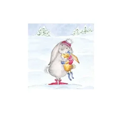Ambiente Serviettentechnik|Winter>Serviette "Schneehase"