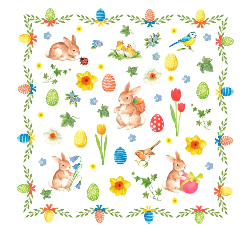 Ambiente Ostern|Serviettentechnik>Serviette "Süße Osterhasis"
