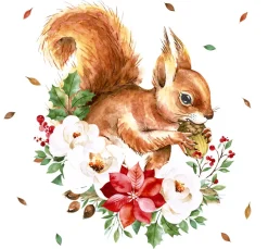 Paper+Design Herbst|Serviettentechnik>Serviette "Süßes Eichhörnchen"