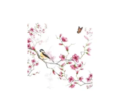 Ambiente Frühling|Serviettentechnik>Serviette "Vogel auf Blütenzweig"