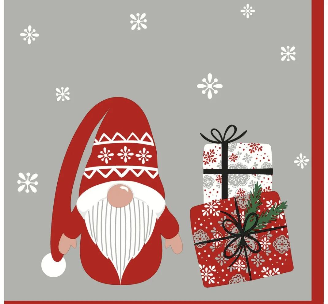 Paper+Design Serviettentechnik|Weihnachten>Serviette "Wichtel mit Geschenken"
