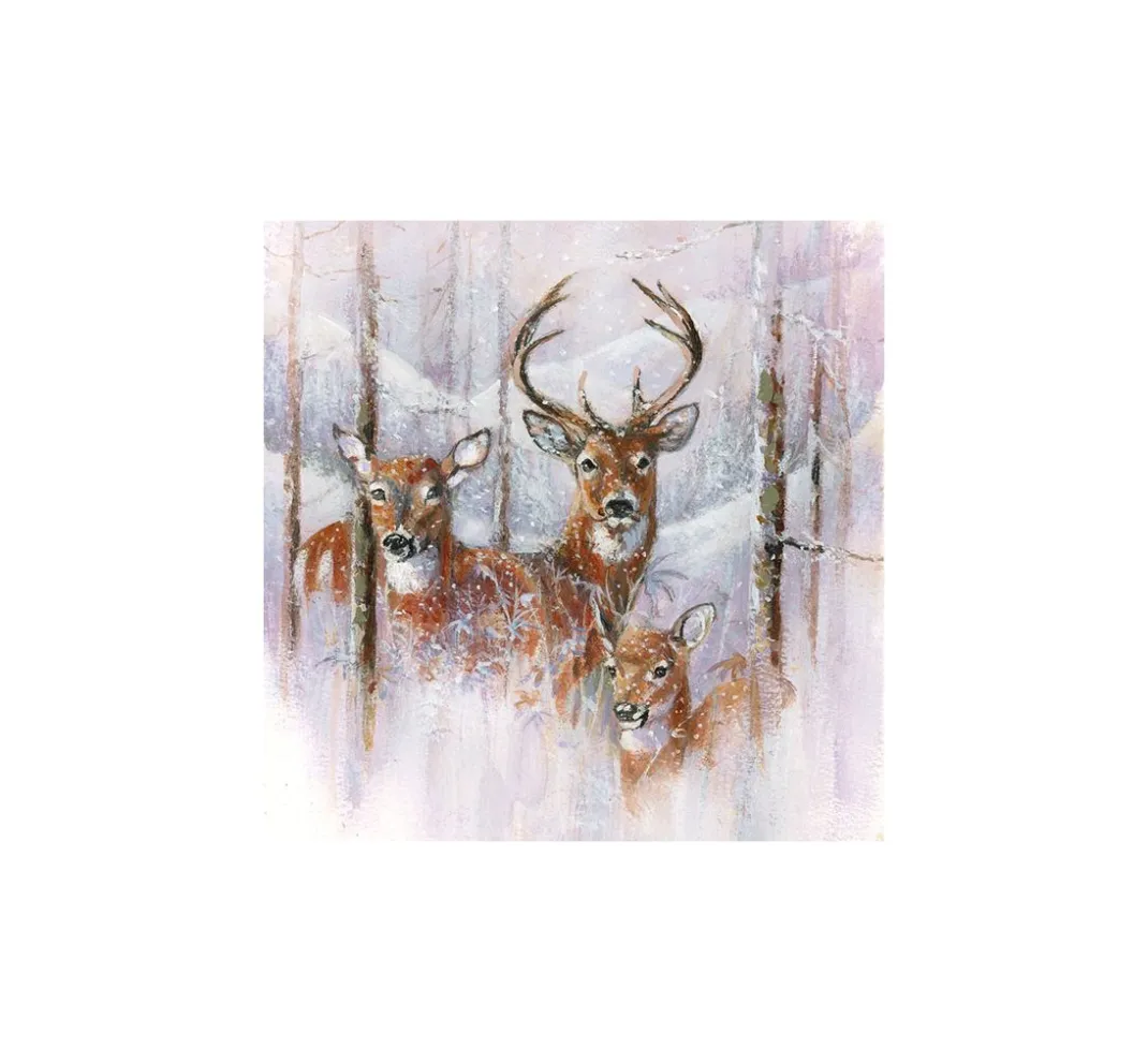 Ambiente Winter|Serviettentechnik>Serviette "Wildtiere im Winter"