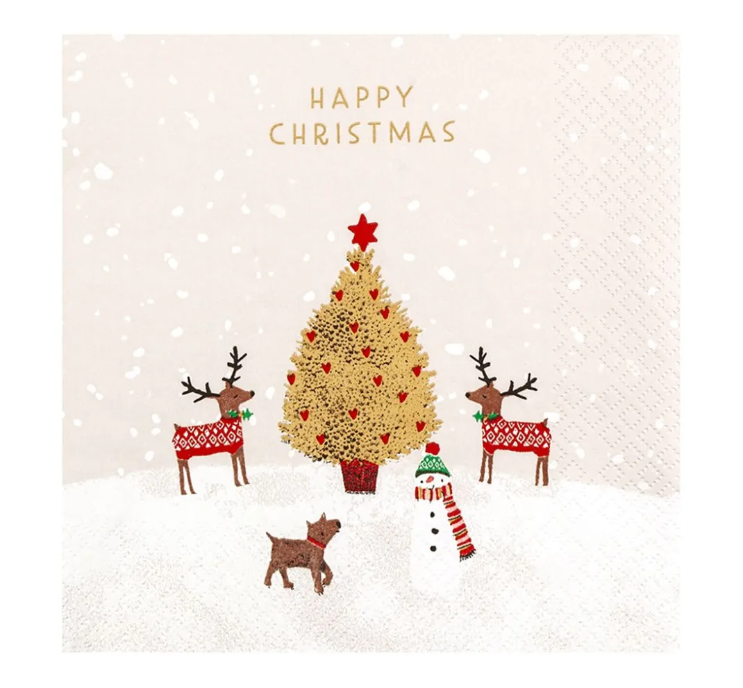 HOME FASHION Weihnachten|Serviettentechnik>Serviette "Winter Buddies"