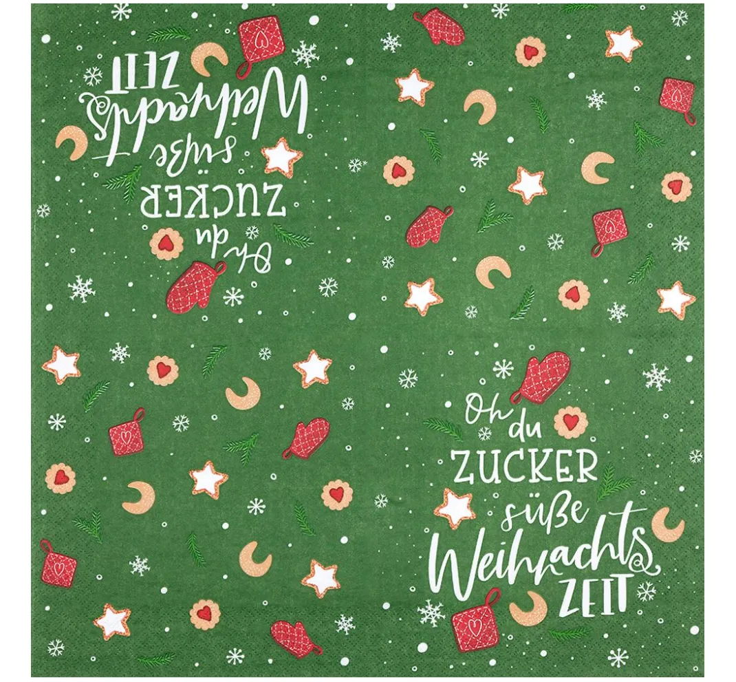 HOME FASHION Serviettentechnik|Weihnachten>Serviette "Zuckersüße Zeit"