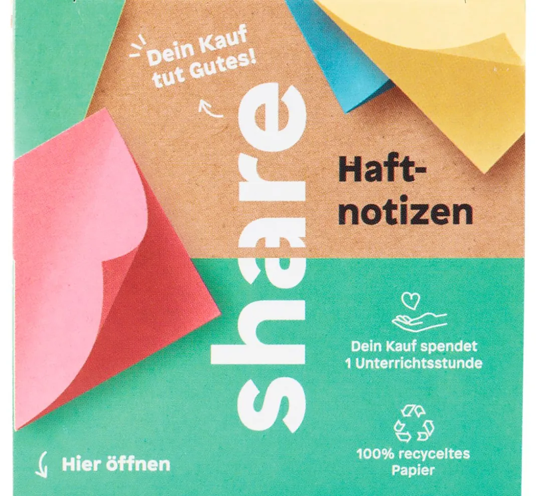 share Spezialpapier & -Karton|Farb- & Motivblöcke>Haftnotizblock, 4 x 100 Blatt