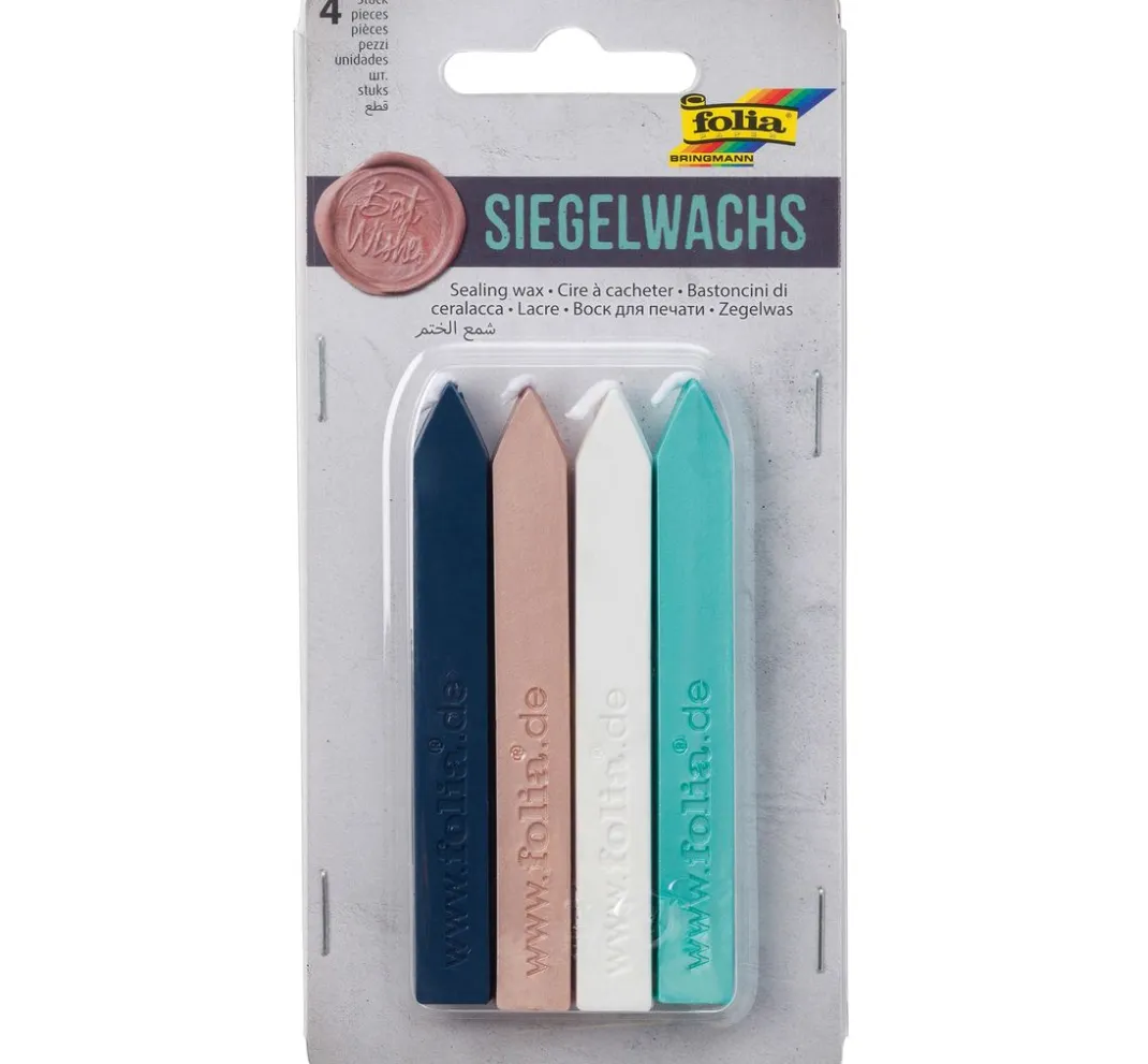 folia Siegelstempel &-Wachs|Wachsfarbe>Siegelwachs, 4 farbig