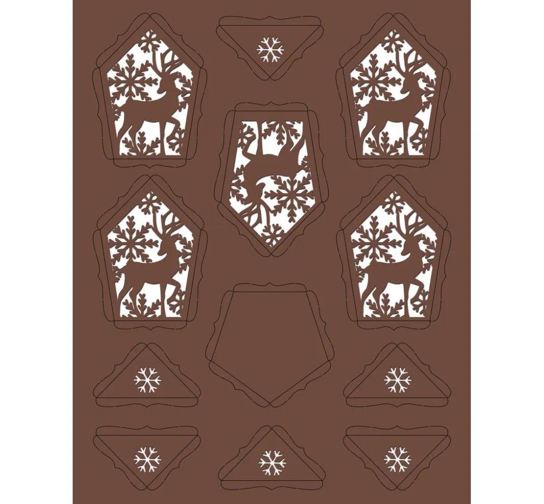 URSUS Papier-Bastelsets>Silhouetten-Tischlichter "Rentier"
