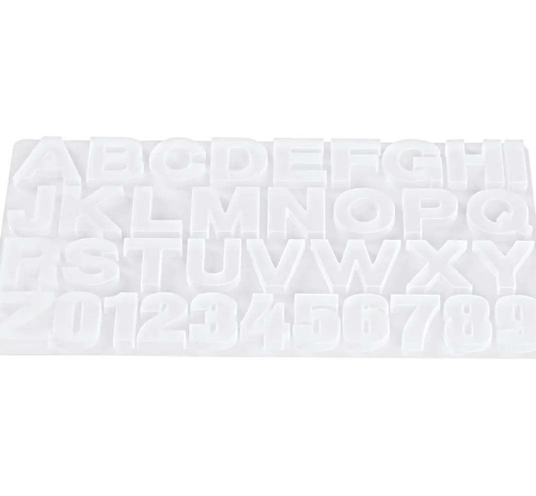 HobbyFun Gießformen>Silikon Gießform "Buchstaben & Zahlen"