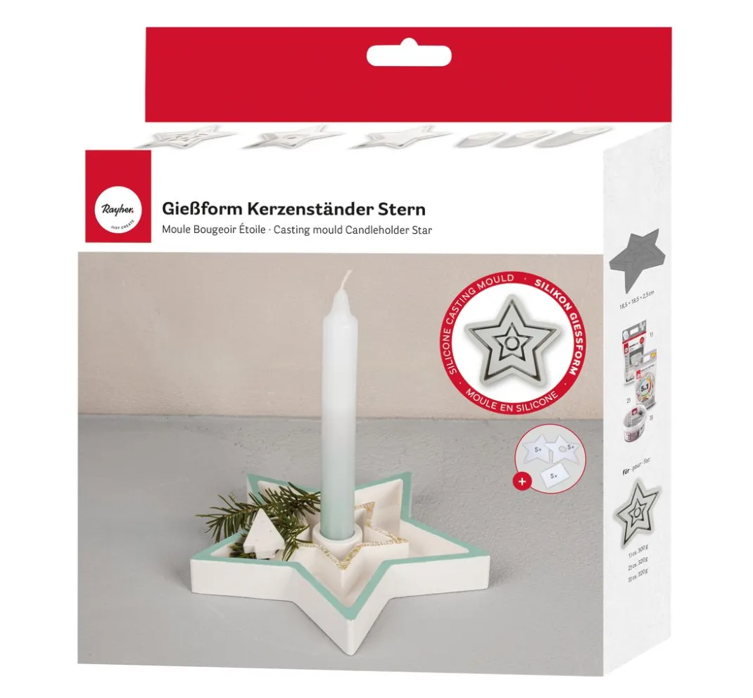 Rayher Kerzen Gestalten|Gießformen>Silikon Gießform "Kerzenständer" inkl. Einleger