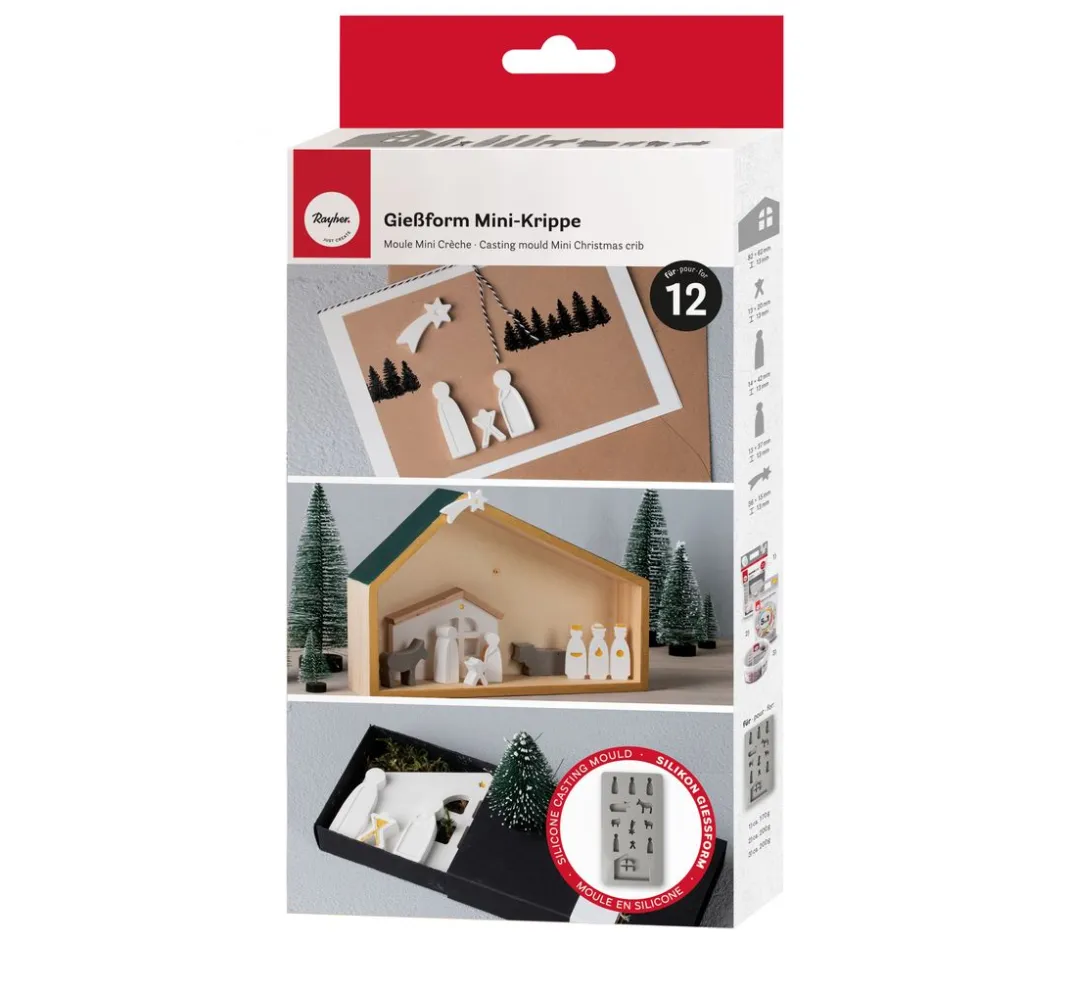 Rayher Figuren|Gießformen>Silikon Gießform "Mini Krippe"