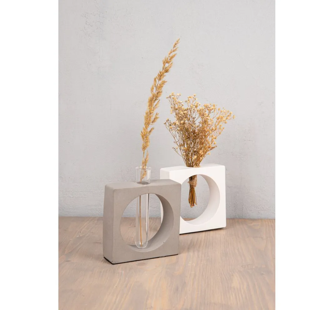 Rayher Gießformen>Silikon Gießform "Vase Quadrat mit Kreis"