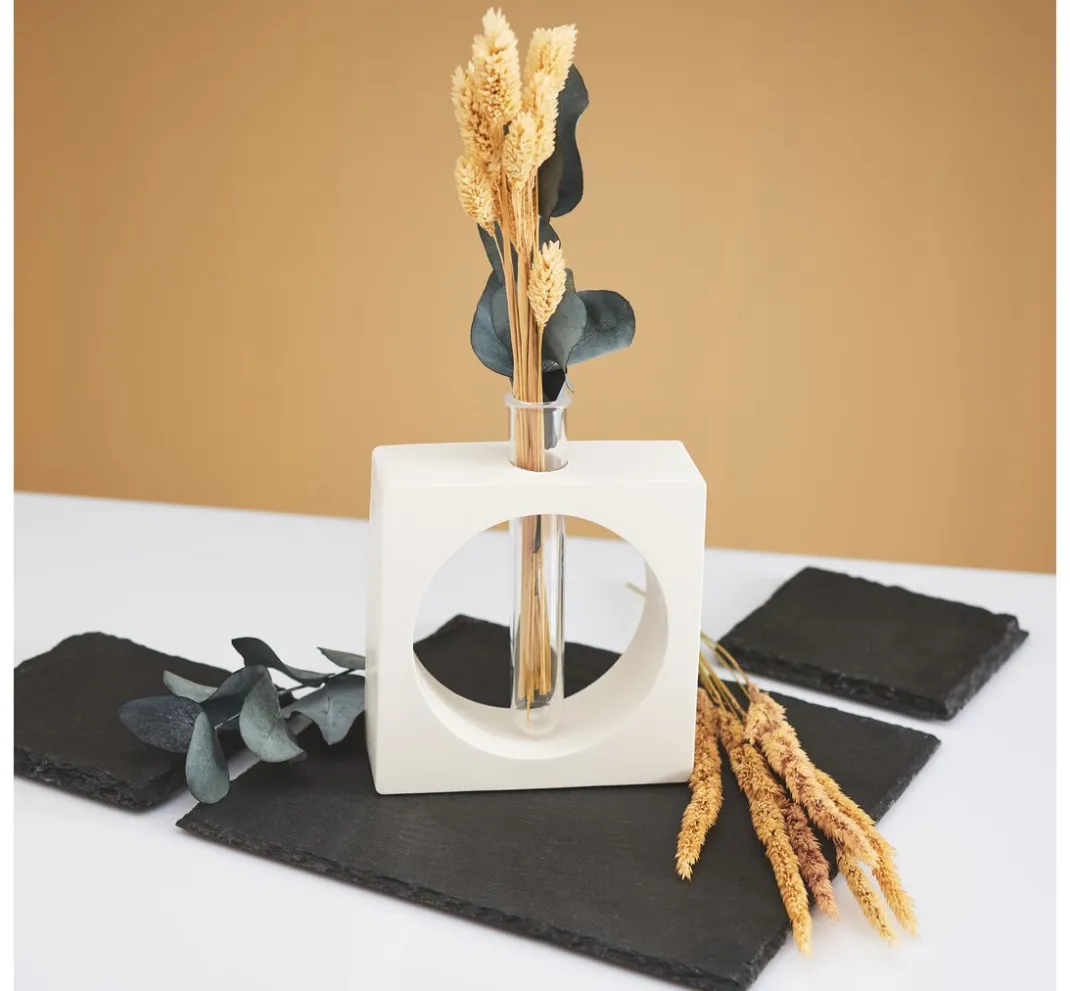 Rayher Gießformen>Silikon Gießform "Vase Quadrat mit Kreis"