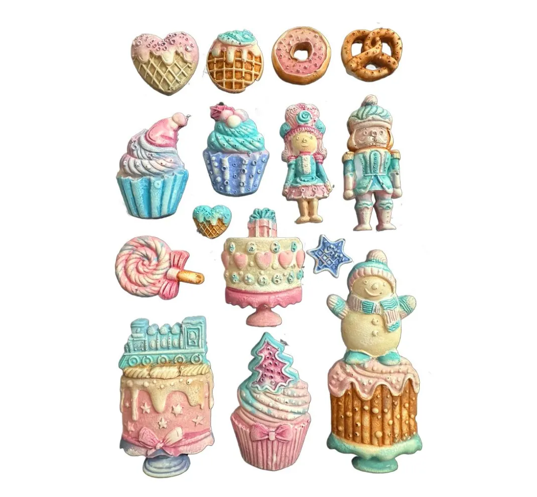 Stamperia Gießformen>Silikonform A5 "Candy Christmas - Cakes"