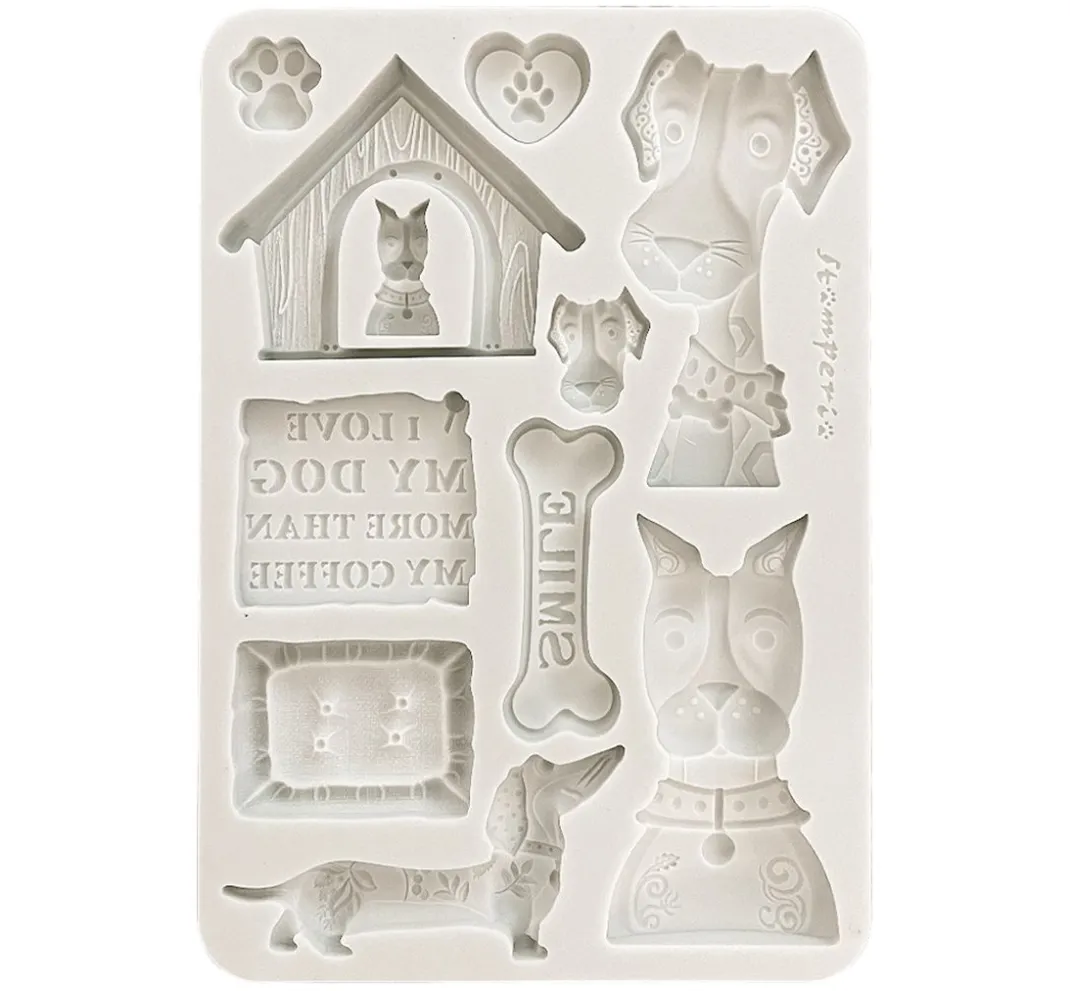 Stamperia Gießformen>Silikonform A5 "Furry Friends - Dogs"