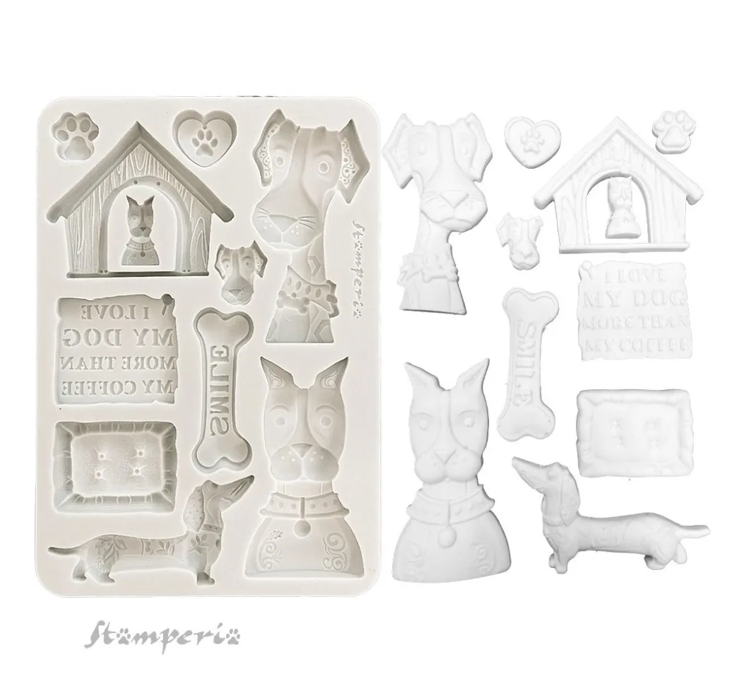 Stamperia Gießformen>Silikonform A5 "Furry Friends - Dogs"