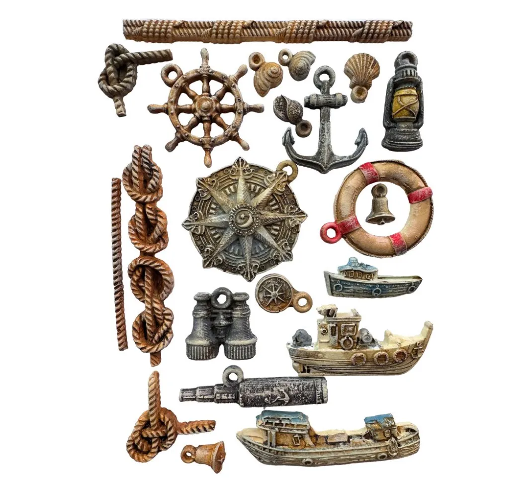 Stamperia Gießformen>Silikonform A5 "Silent Sea - Rudders & Boats"