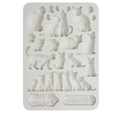 Stamperia Gießformen>Silikonform "Orchids and Cats - Cats"