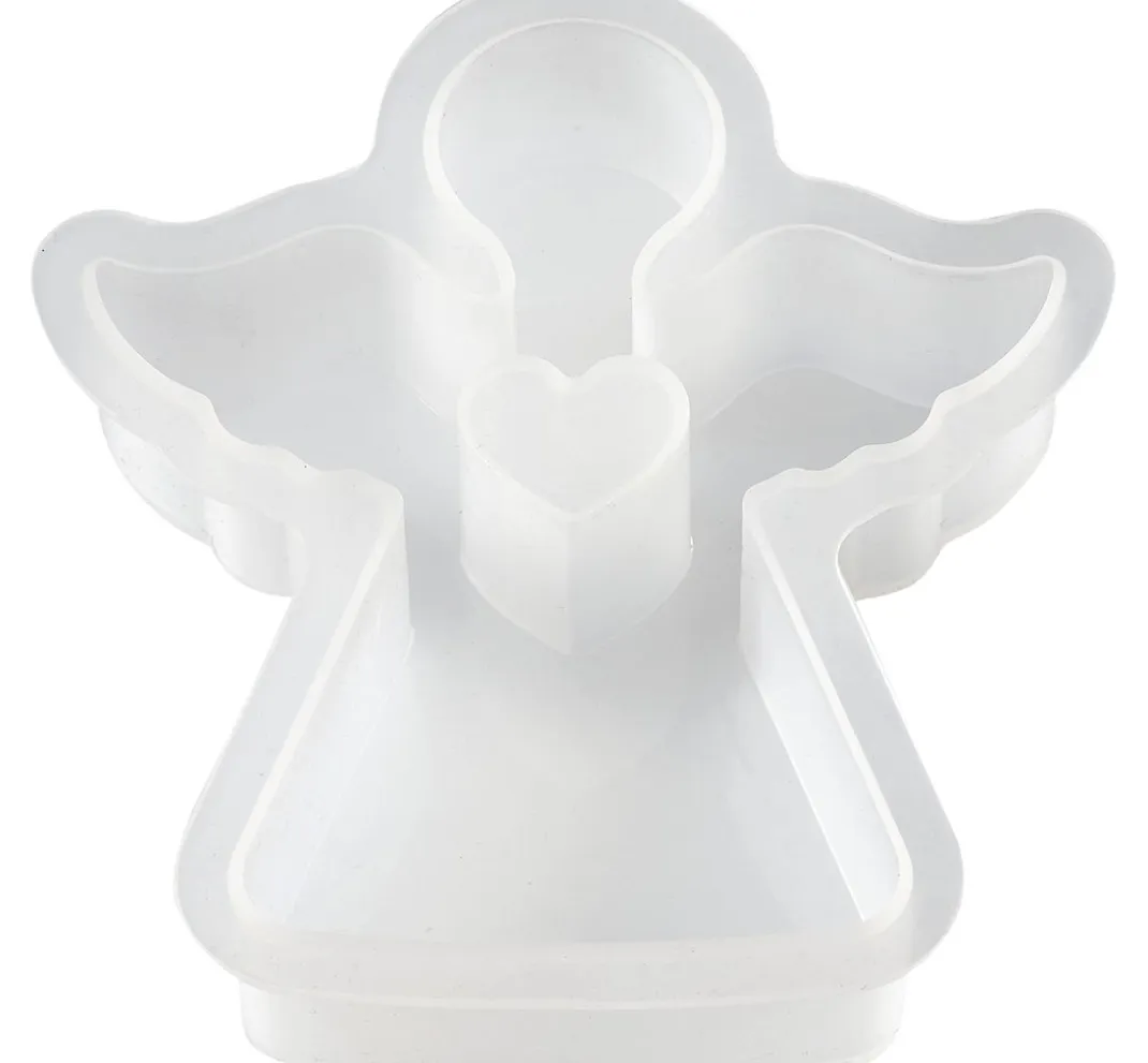 HobbyFun Gießformen>Silikon-Gießform "Engel mit Herz"