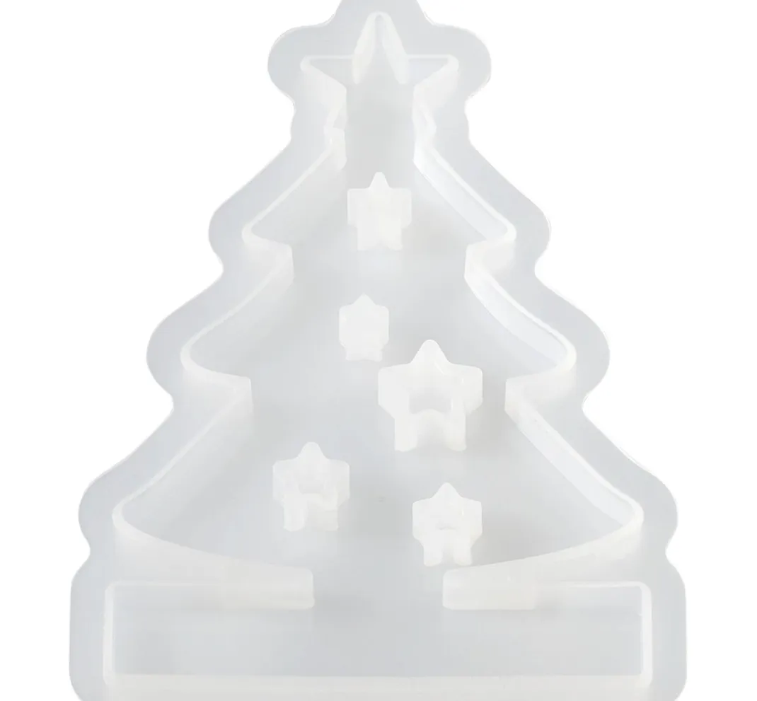 HobbyFun Gießformen>Silikon-Gießform "Tannenbaum" mit Steckkante