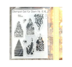 FarbTon Papier Scrapbooking|Kartengestaltung>Silikonstempel für Faltstern Groß "Christmas"