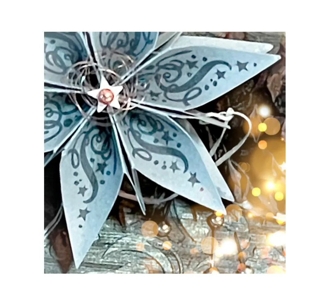 FarbTon Papier Scrapbooking|Kartengestaltung>Silikonstempel für Faltstern Groß "Christmas"