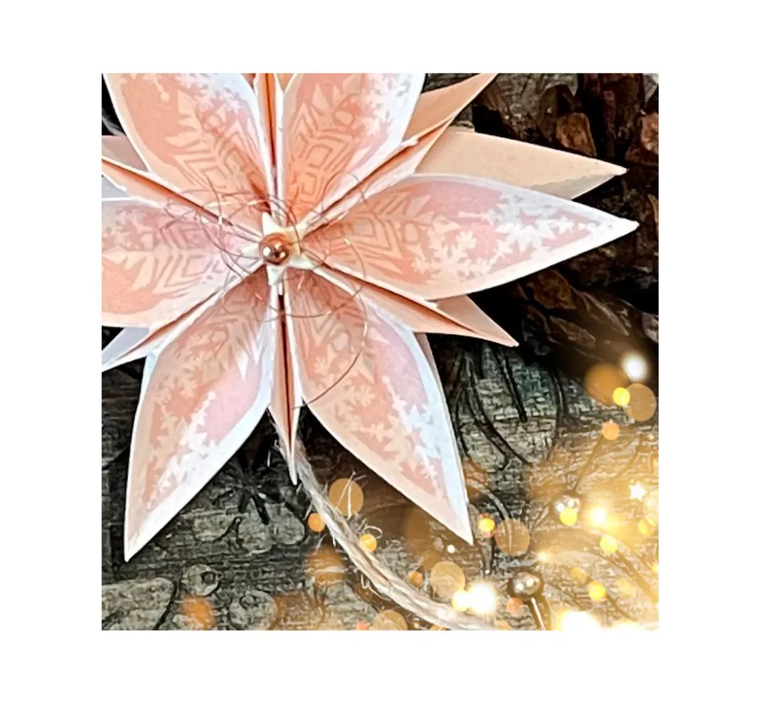FarbTon Papier Scrapbooking|Kartengestaltung>Silikonstempel für Faltstern Groß "Christmas"