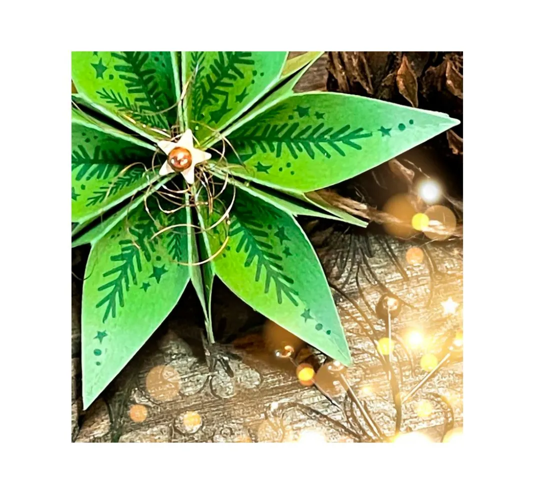 FarbTon Papier Scrapbooking|Kartengestaltung>Silikonstempel für Faltstern Groß "Christmas"