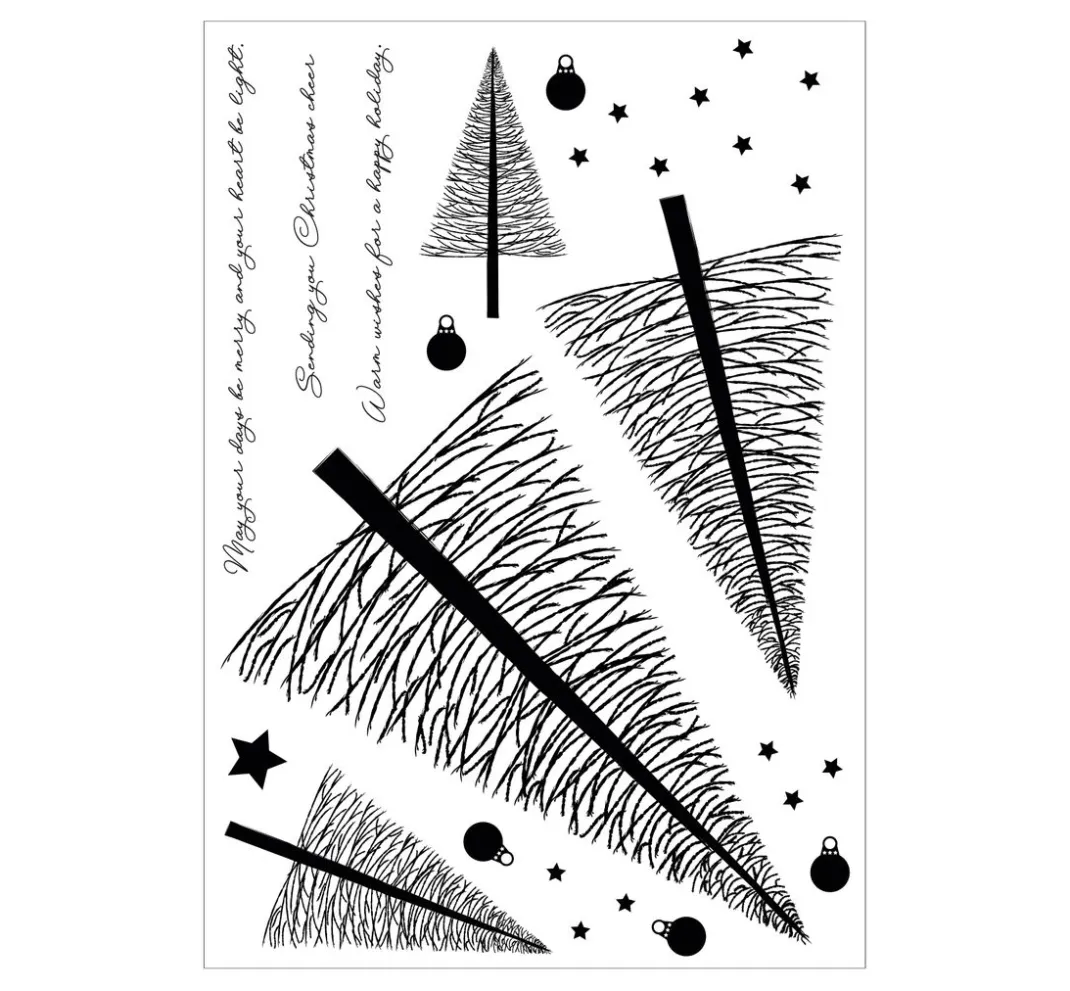 Sizzix Scrapbooking|Kartengestaltung>Clear Stamp and Stencil Set "Merry and Light by Stacey Park"