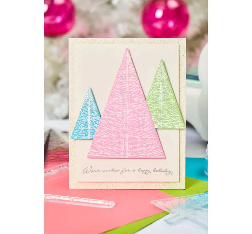 Sizzix Scrapbooking|Kartengestaltung>Clear Stamp and Stencil Set "Merry and Light by Stacey Park"