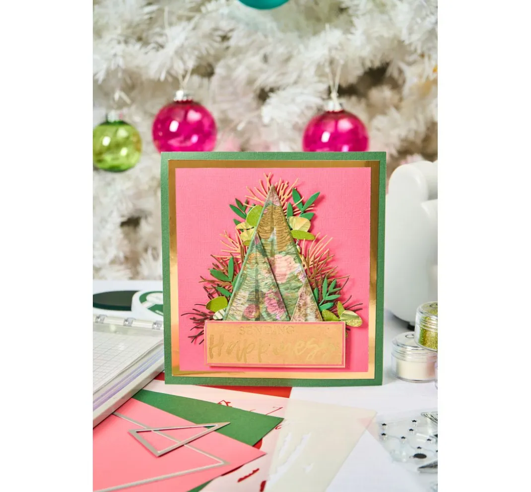 Sizzix Scrapbooking|Kartengestaltung>Clear Stamp and Stencil Set "Merry and Light by Stacey Park"