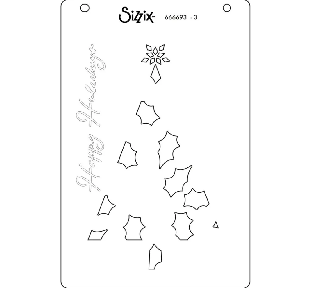 Sizzix Schablonieren|Malschablonen>Layered Stencils "Happy Holidays by Stacey Park"