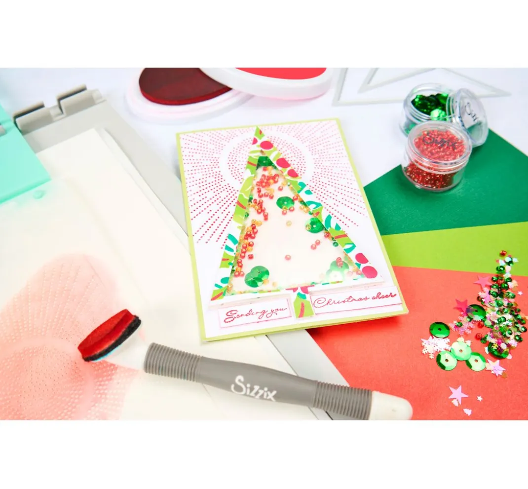 Sizzix Schablonieren|Malschablonen>Layered Stencils "Happy Holidays by Stacey Park"