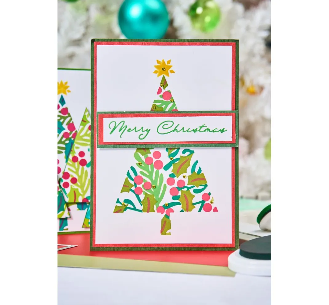 Sizzix Schablonieren|Malschablonen>Layered Stencils "Happy Holidays by Stacey Park"