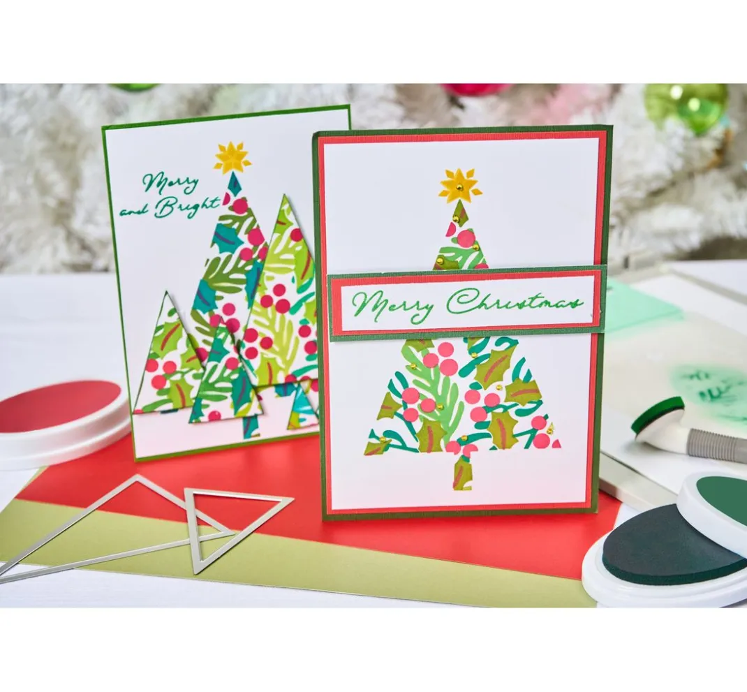Sizzix Schablonieren|Malschablonen>Layered Stencils "Happy Holidays by Stacey Park"