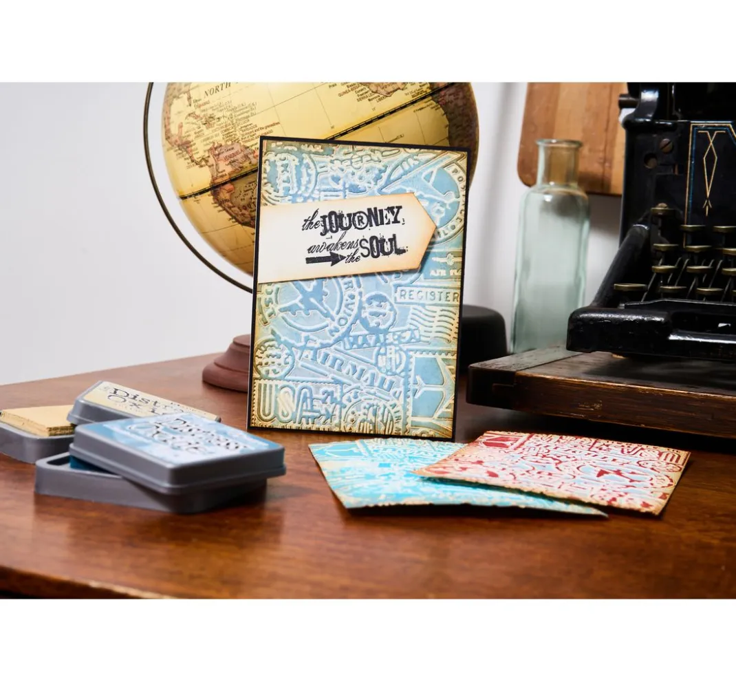 Sizzix Stanz- & Prägemaschinen|Schablonen>Multi-Level-Prägeschablone "Vault Airmail by Tim Holtz"