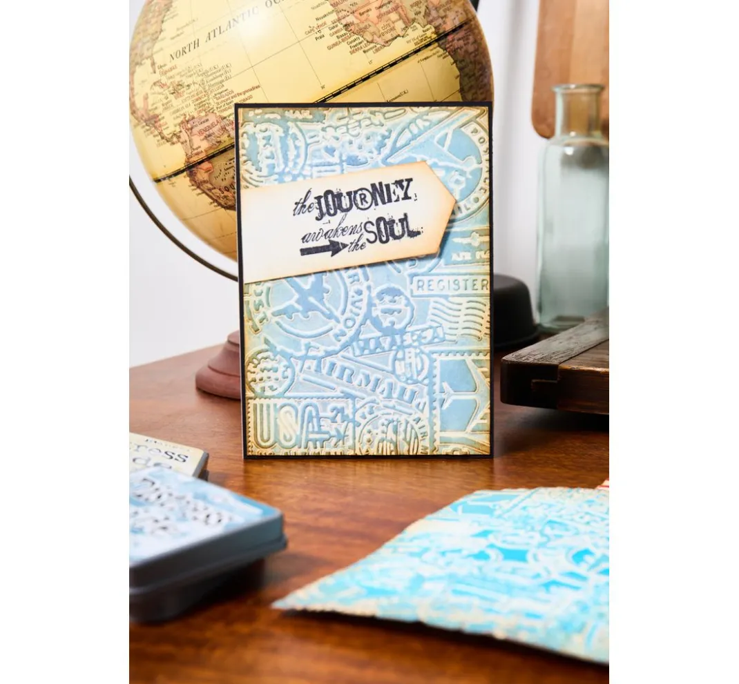 Sizzix Stanz- & Prägemaschinen|Schablonen>Multi-Level-Prägeschablone "Vault Airmail by Tim Holtz"