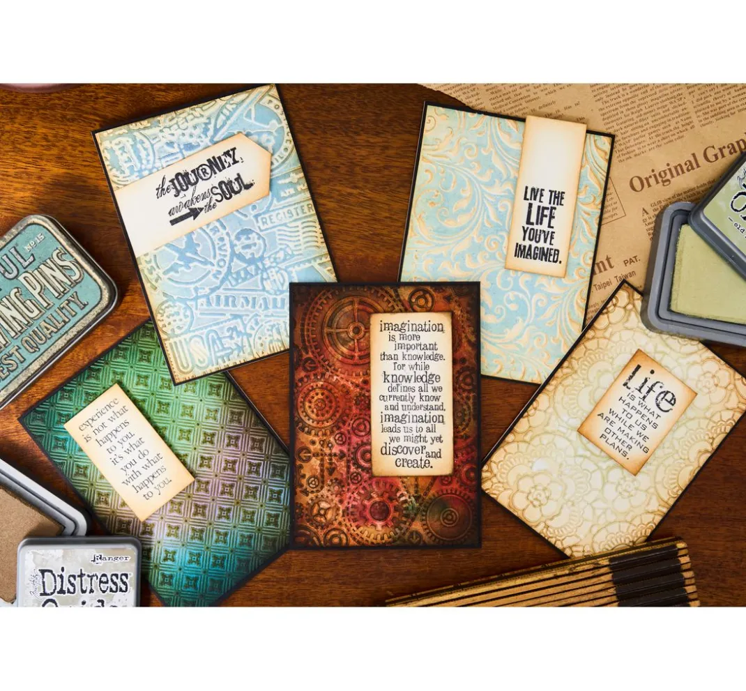 Sizzix Stanz- & Prägemaschinen|Schablonen>Multi-Level-Prägeschablone "Vault Airmail by Tim Holtz"