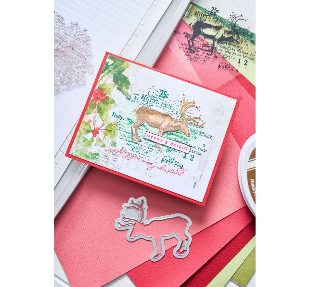 Sizzix Stanz- & Prägemaschinen>Stanzschablone und Clear Stamps "Reindeer Mix Cluster by 49 and Market"