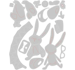 Sizzix Stanz- & Prägemaschinen|Schablonen>Thinlits Stanzschablone "Bunny + Chick by Tim Holtz"