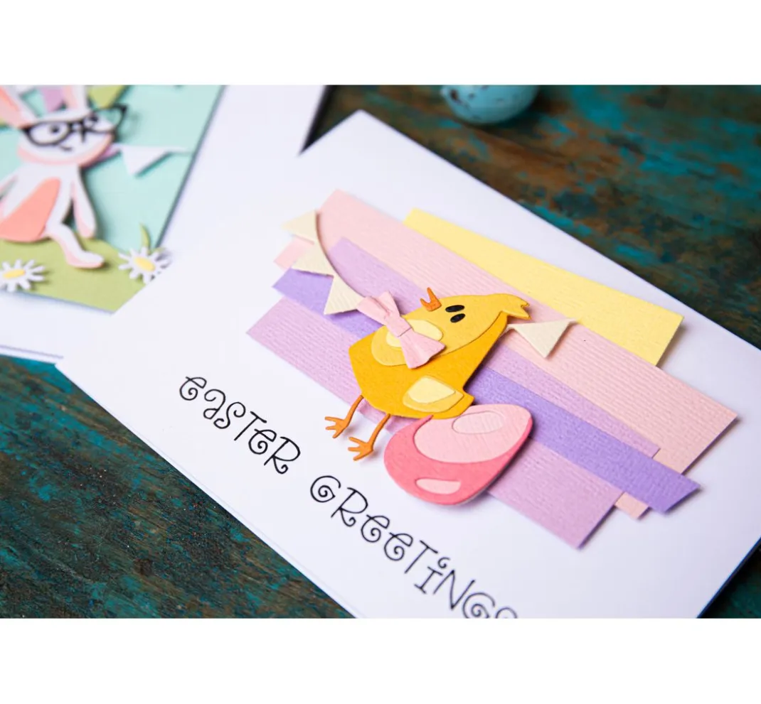 Sizzix Stanz- & Prägemaschinen|Schablonen>Thinlits Stanzschablone "Bunny + Chick by Tim Holtz"