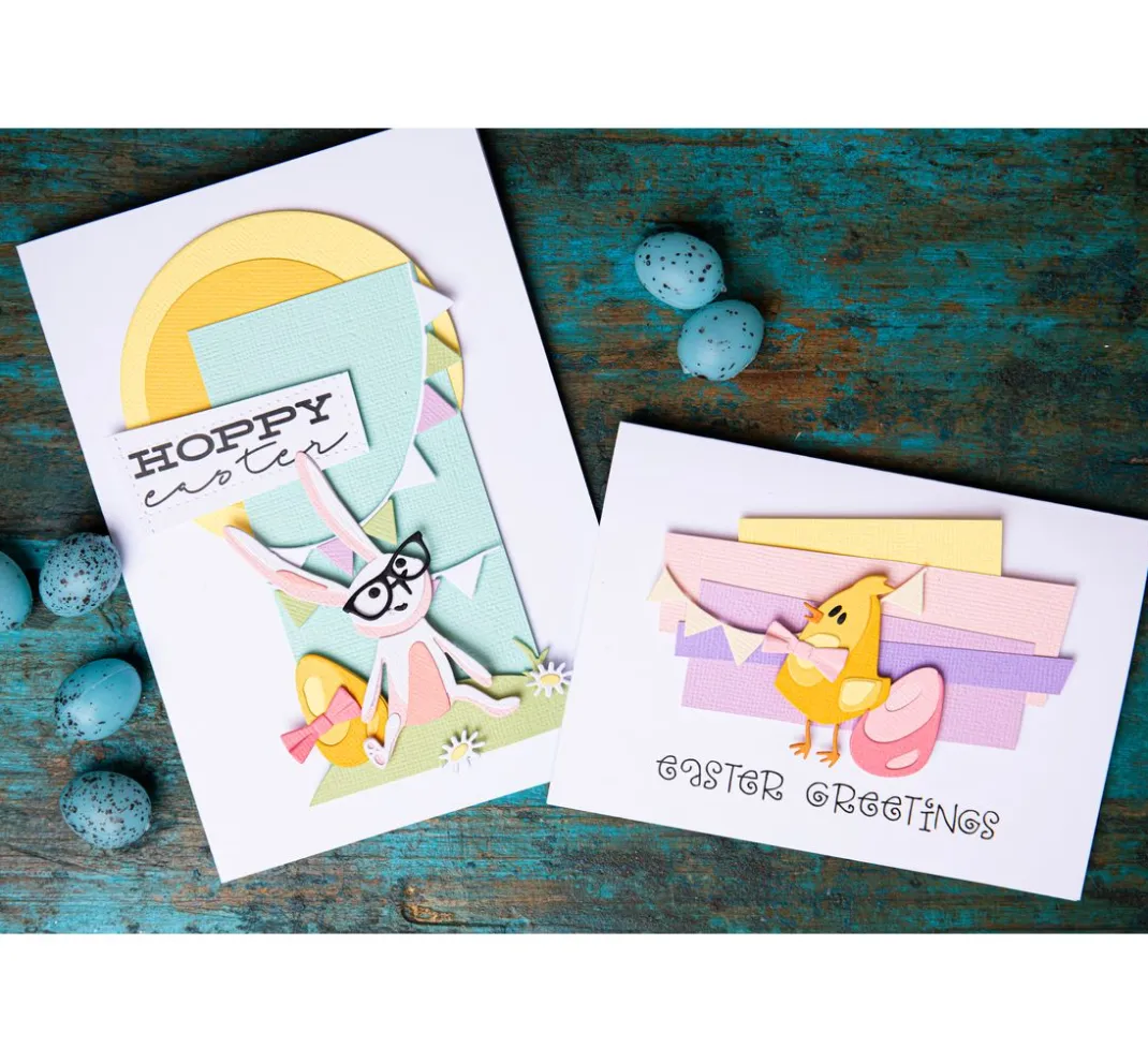 Sizzix Stanz- & Prägemaschinen|Schablonen>Thinlits Stanzschablone "Bunny + Chick by Tim Holtz"