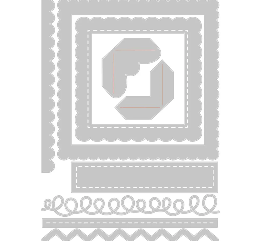 Sizzix Stanz- & Prägemaschinen|Schablonen>Thinlits Stanzschablone "Fabulous Frames & Borders"