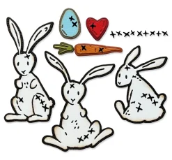 Sizzix Stanz- & Prägemaschinen|Schablonen>Thinlits Stanzschablone "Bunny Stitch by Tim Holtz"
